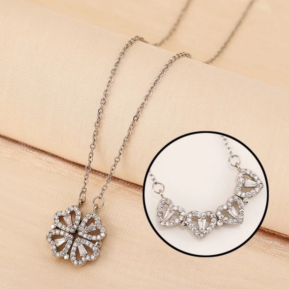 Jewelry - NEW! 18k White Gold “Wear 2 Ways” Zircon Diamond Necklace